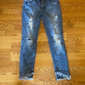 Distressed Blue Jeans KanCan